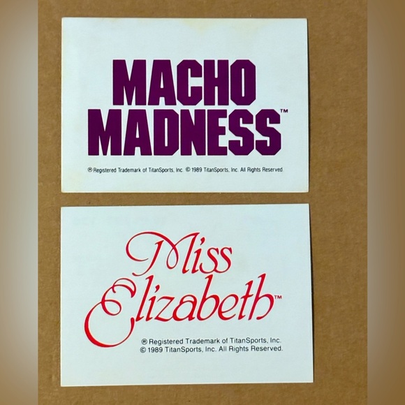 All 2 Miss Elizabeth Macho Man 1990 WWE Wrestling Sticker Cards - Picture 1 of 1